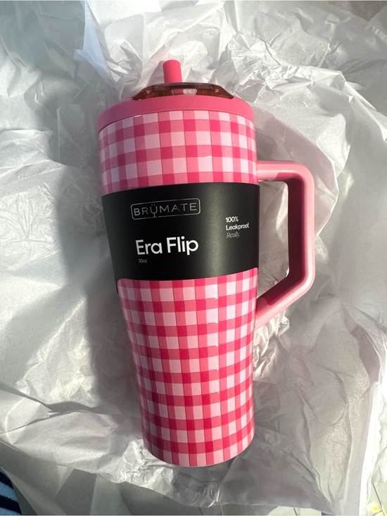 BRUMATE Other - Brumate 30fl oz Stainless Steel Era Flip Water Bottle- Pink Gingham Madi Nelson